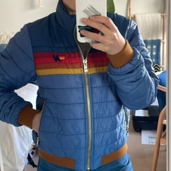 Aviator Nation Journey Jacket 5 Stripe Blue Moonlight Puffer Size M - Picture 2 of 14